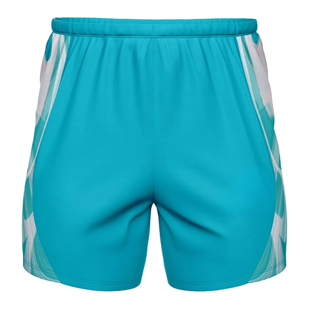 Teal Custom Athletic Shorts OEM Teal custom athletic shorts with side panel design – OEM manufacturer