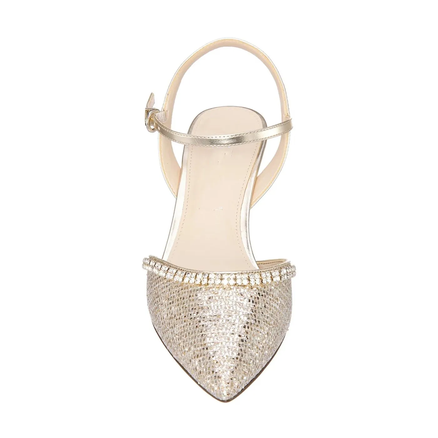 Wedding kitten heels with sparkling details and ankle strap by Lajwanti Collections Wedding kitten heels with sparkling details and ankle strap, perfect for brides by Lajwanti Collections