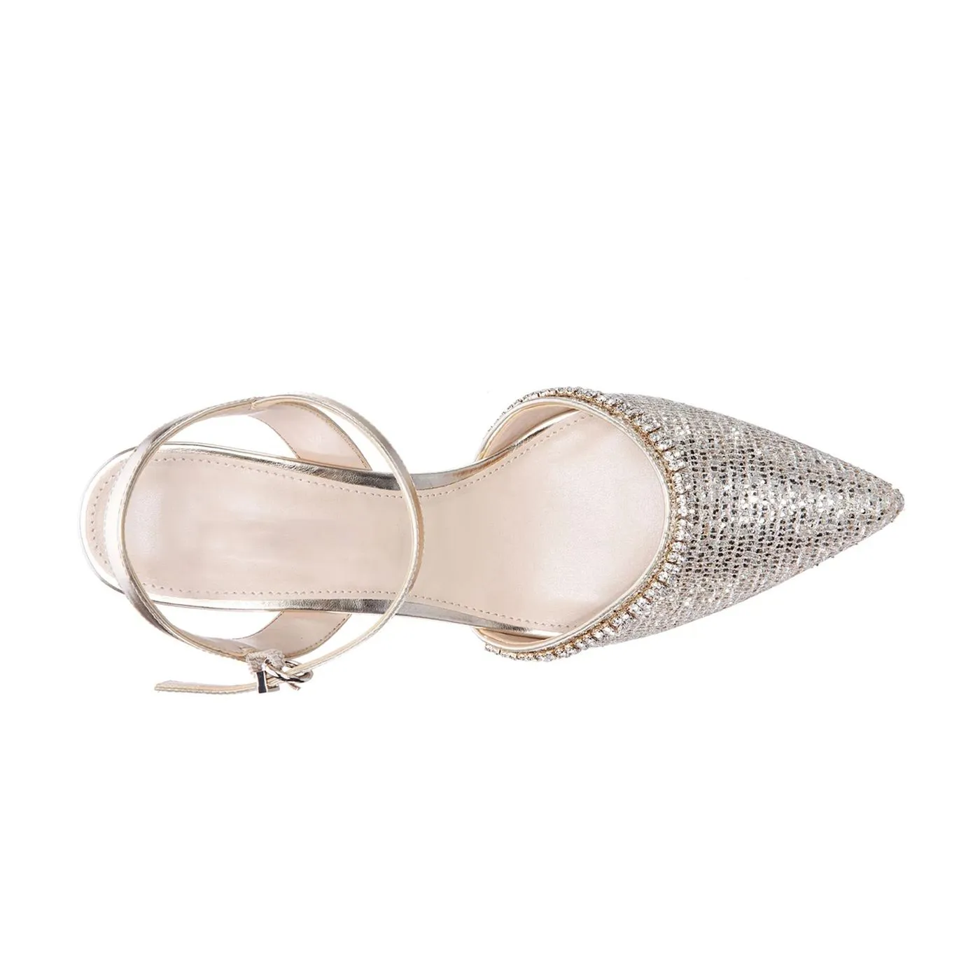 Wedding Kitten Heels with Glitter and Ankle Strap Wedding Kitten Heels with Glitter and Ankle Strap