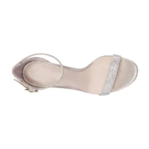Top View of Silver Sandals with Ankle Strap from Lajwanti Shoes