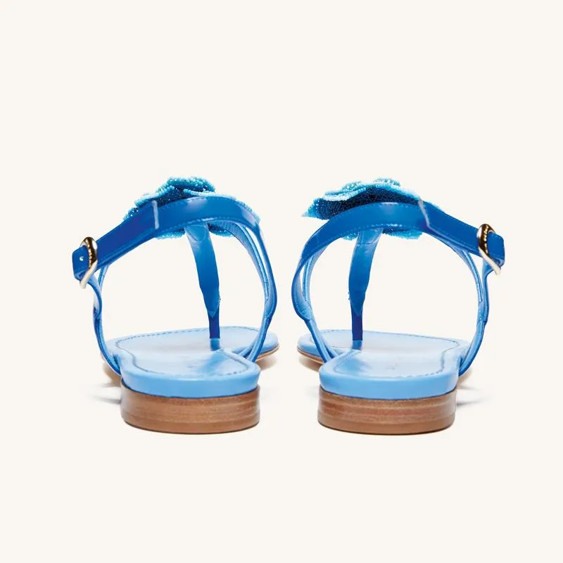 Blue Flat Wedding Shoes by Lajwanti Designers – Elegant and Comfortable back view of blue flat wedding shoes by Lajwanti Designers