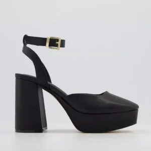 Custom Black Block Heel Pumps | Lajwanti Designers