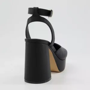 Custom Black Block Heel Pumps | Lajwanti Designers