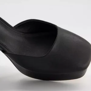 Custom Black Block Heel Pumps | Lajwanti Designers