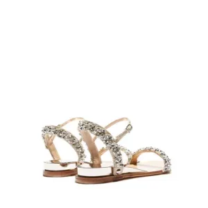 women flat shoes with a stylish design and crystal embellishment by Lajwanti Shoes