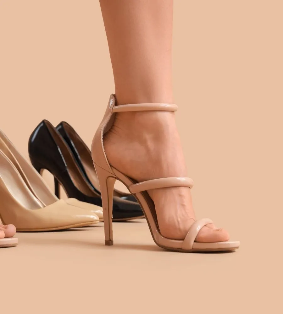 Custom women’s high heel sandals by Lajwanti Designers – private label shoe manufacturer in Pakistan
