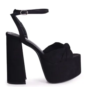 big platform shoes black with ankle strap by Lajwanti Designers
