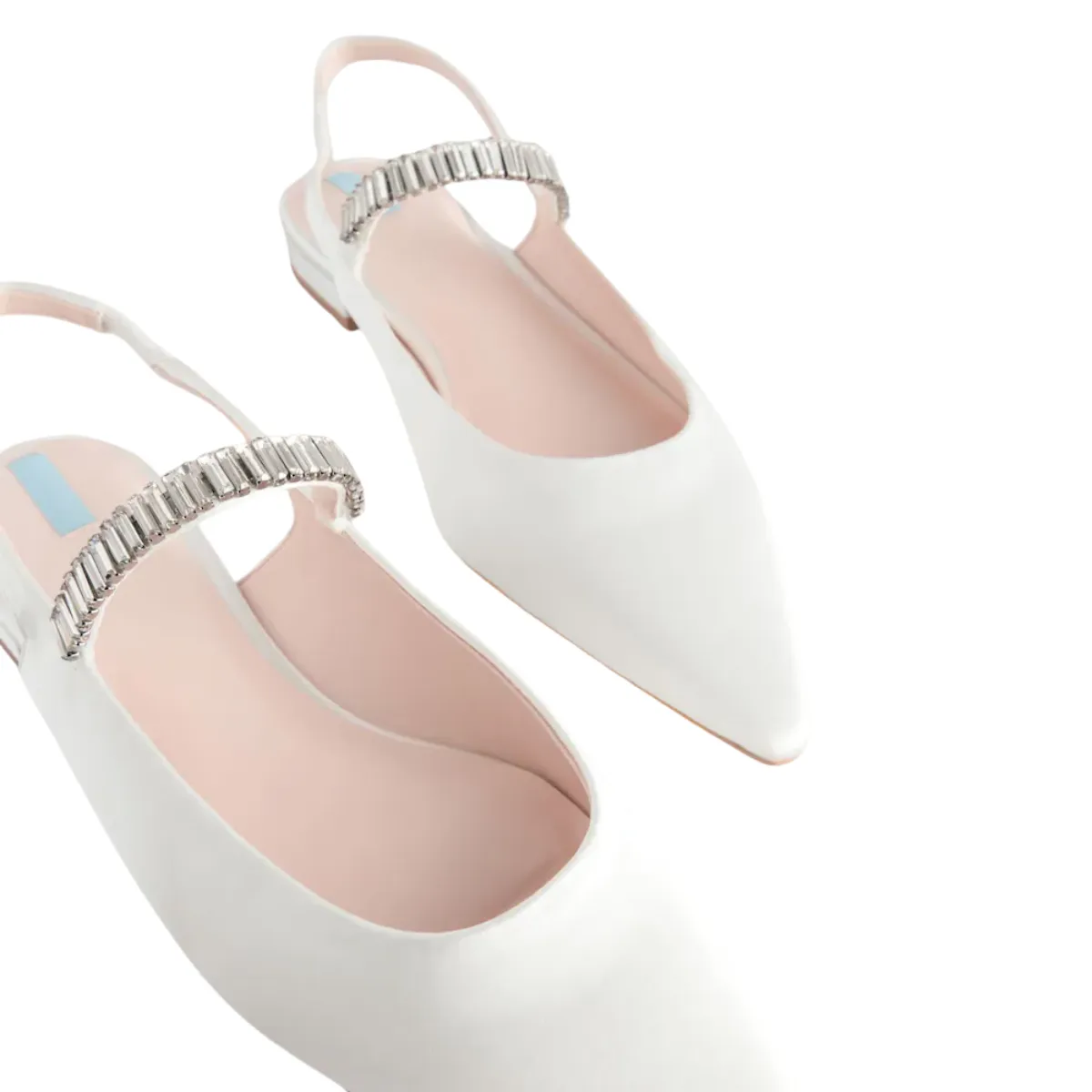 Top View of White Flat Wedding Shoes from Lajwanti Designers comfortable ballet flats