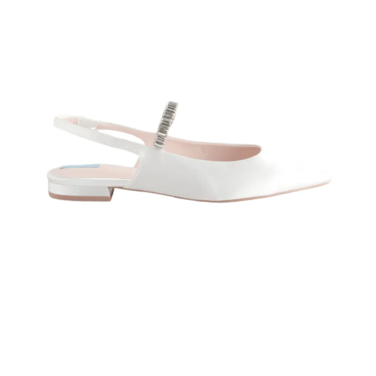 Side View of White Flat Wedding Shoes by Lajwanti Designers side view of white flat wedding shoes from Lajwanti Designers