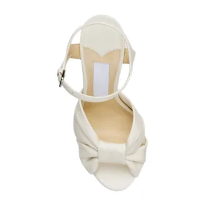 platform shoes white with ankle strap by Lajwanti Designers