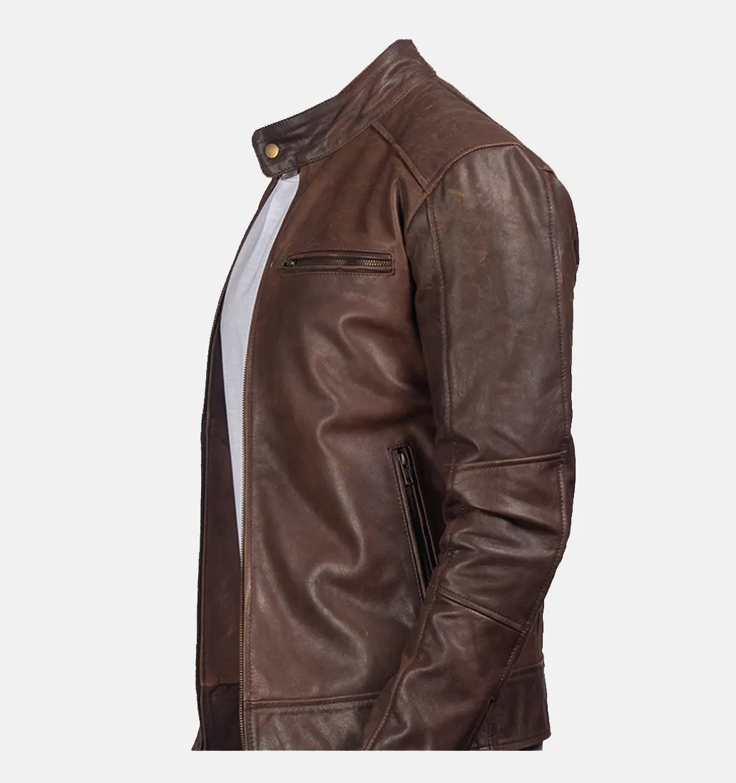Premium leather jackets in Pakistan by Lajwanti – Custom designed for a perfect fit. private label leather jacket full front view
