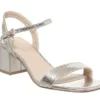 women shoes manufacturer silver block heel sandals