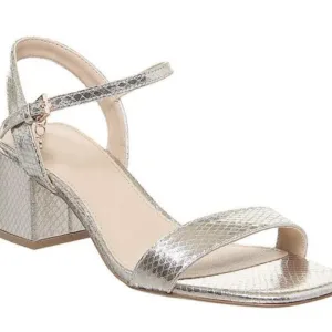 women shoes manufacturer silver block heel sandals