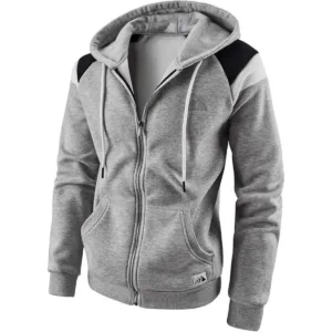 custom zipper hoodie manufacturer grey fleece hoodie