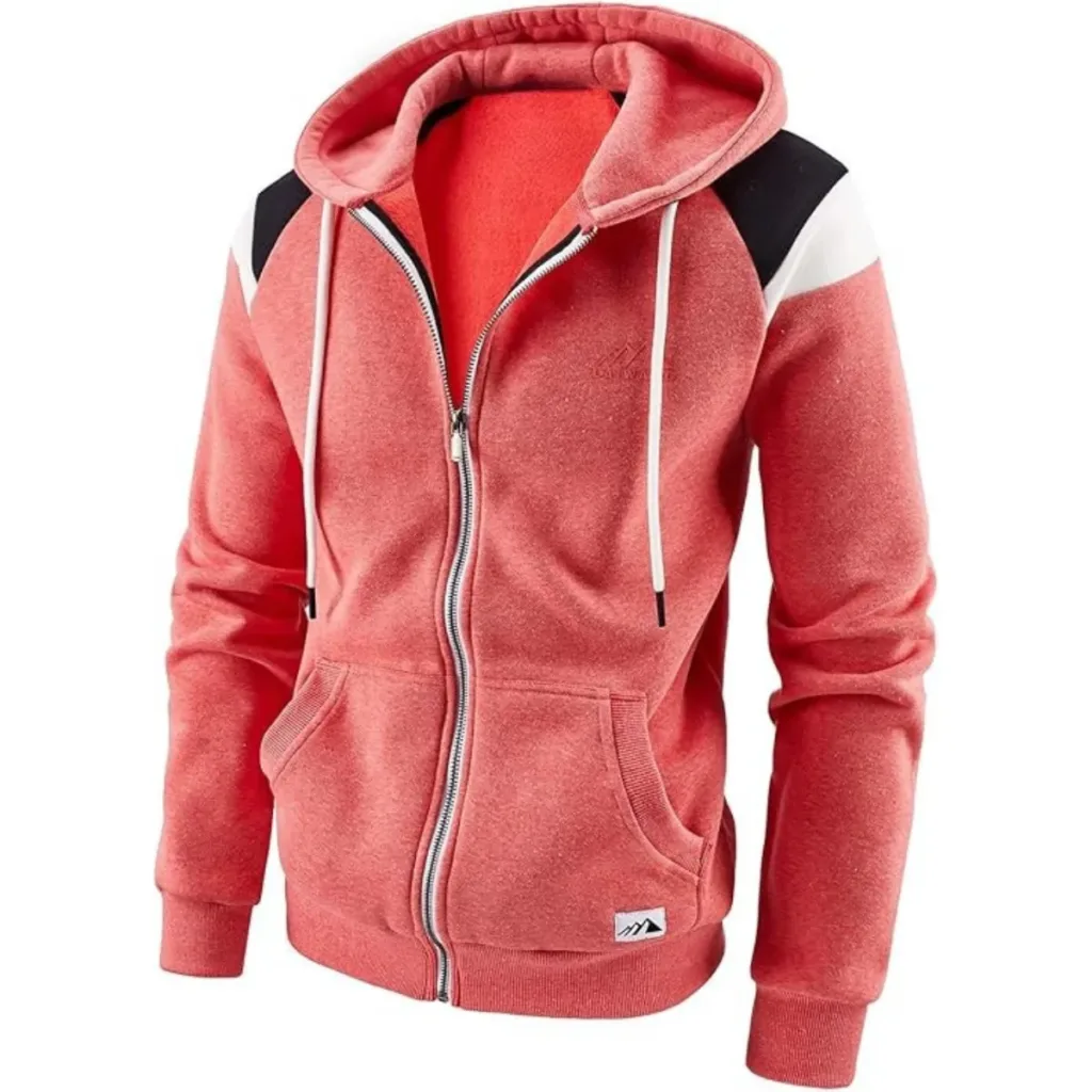 zipper hoodies for men manufacturer full zip hoodie front view