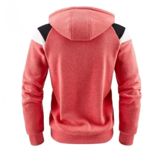 custom zip up hoodie back view with hood design manufacturer
