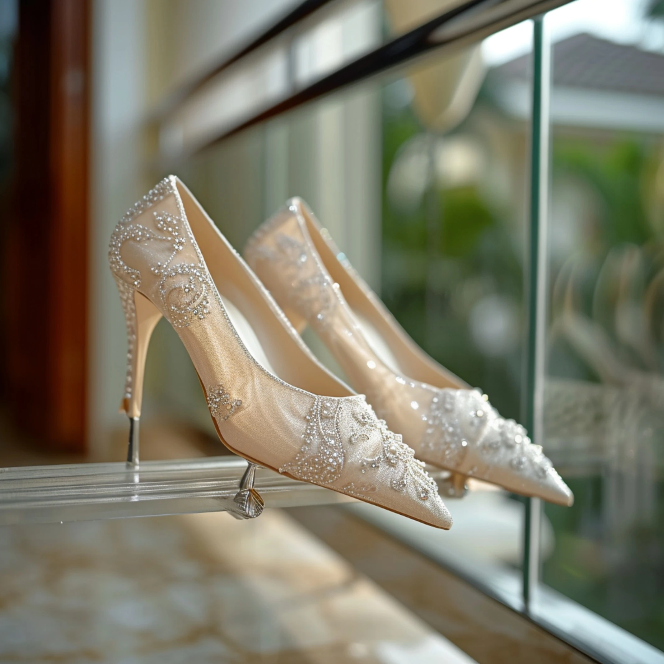 Bridal shoes available as a made-to-order custom pair