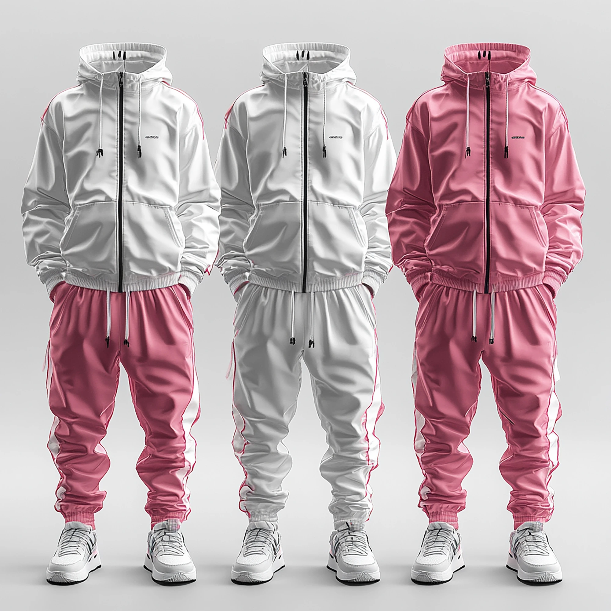 Men's tracksuits shown for private-label sportswear manufacturing